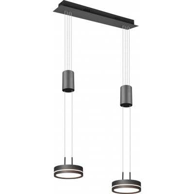 Hängelampe Trio Franklin 9W 3000K Warmes Licht. 180×55 cm. Verstellbare Höhe. integrierte LED Aluminium. Anthrazit Farbe