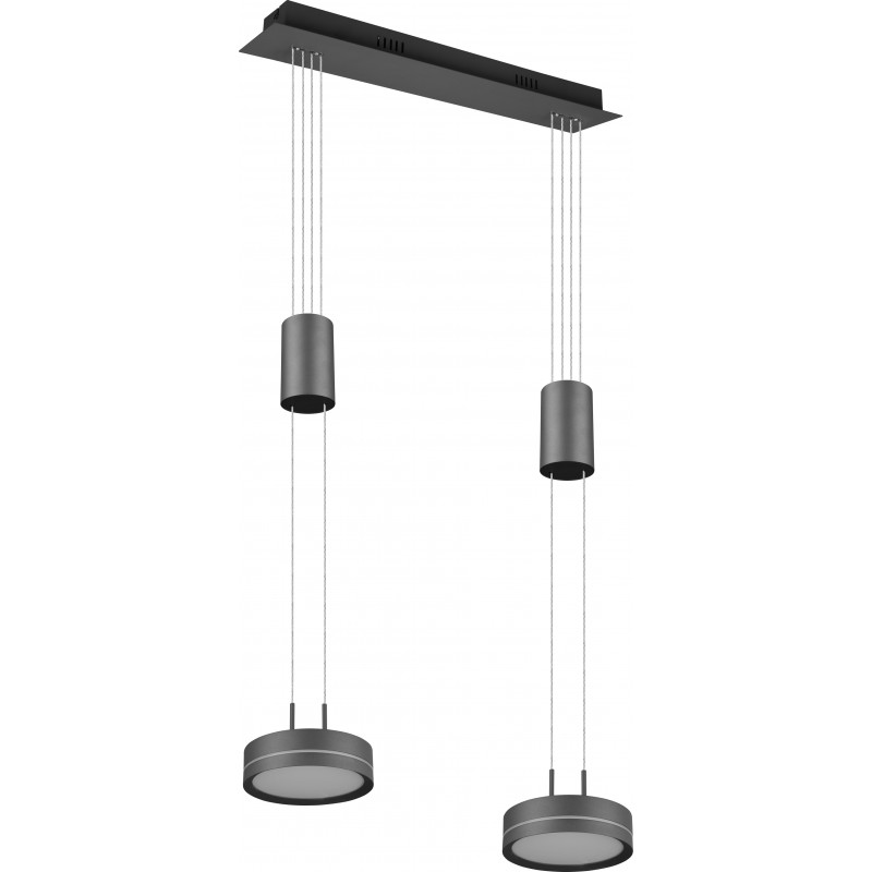 256,95 € Free Shipping | Hanging lamp Trio Franklin 9W 3000K Warm light. 180×55 cm. Adjustable height. integrated LED Living room and bedroom. Modern Style. Aluminum. Anthracite Color