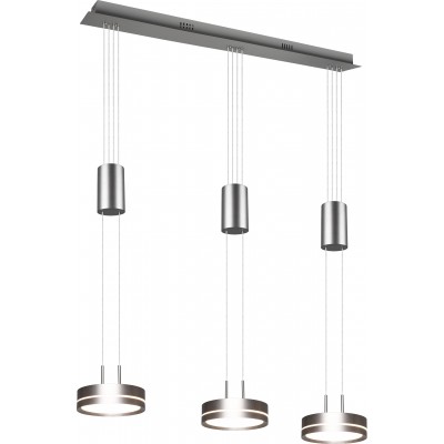 279,95 € Free Shipping | Hanging lamp Trio Franklin 9W 3000K Warm light. 150×85 cm. Adjustable height. integrated LED Living room and bedroom. Modern Style. Aluminum. Matt nickel Color