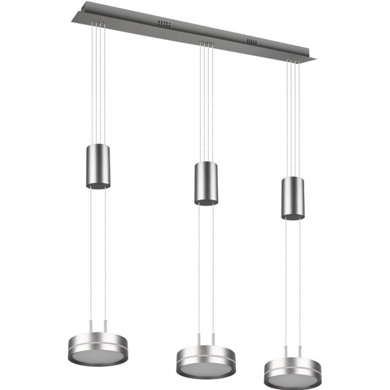 262,95 € Free Shipping | Hanging lamp Trio Franklin 9W 3000K Warm light. 150×85 cm. Adjustable height. integrated LED Living room and bedroom. Modern Style. Aluminum. Matt nickel Color