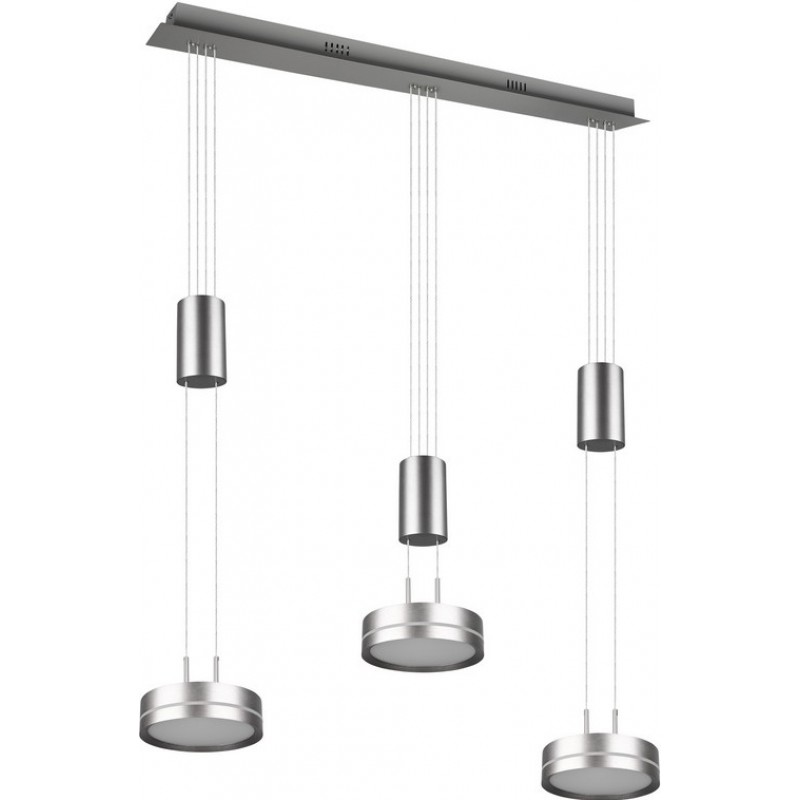 262,95 € Free Shipping | Hanging lamp Trio Franklin 9W 3000K Warm light. 150×85 cm. Adjustable height. integrated LED Living room and bedroom. Modern Style. Aluminum. Matt nickel Color