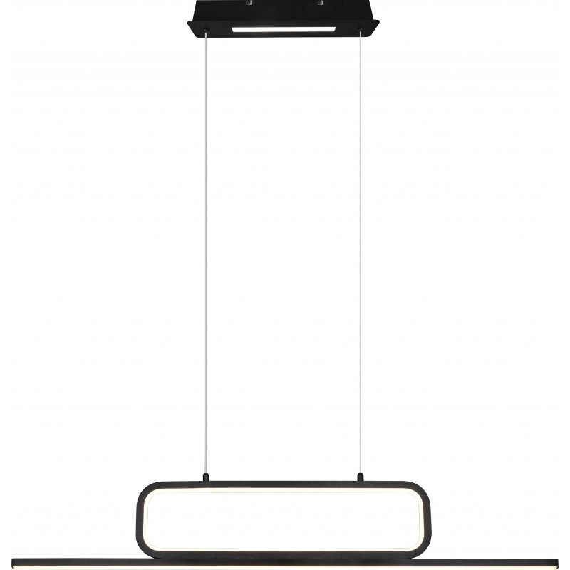 174,95 € Free Shipping | Hanging lamp Trio Aick 38W 3000K Warm light. 150×110 cm. Integrated LED Living room and bedroom. Modern Style. Metal casting. Black Color