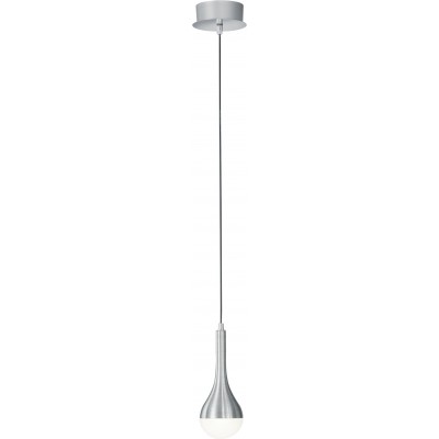 Lámpara colgante Trio Drops 4.5W 3000K Luz cálida. Ø 12 cm. LED integrado Salón y dormitorio. Estilo moderno. Aluminio. Color aluminio