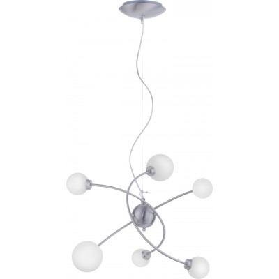 Leuchter Trio Dicapo 3W 150×54 cm. Dimmbare mehrfarbige RGBW-LED. Fernbedienung. WiZ-kompatibel Metall. Matt nickel Farbe
