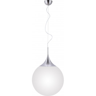 Hanging lamp Trio Damian 11.5W Ø 45 cm. Dimmable multicolor RGBW LED. Remote control. WiZ Compatible Living room and bedroom. Modern Style. Metal casting. Matt nickel Color