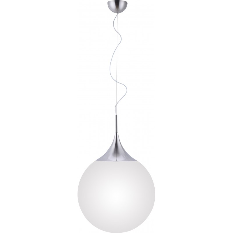 147,95 € Free Shipping | Hanging lamp Trio Damian 11.5W Ø 45 cm. Dimmable multicolor RGBW LED. Remote control. WiZ Compatible Living room and bedroom. Modern Style. Metal casting. Matt nickel Color