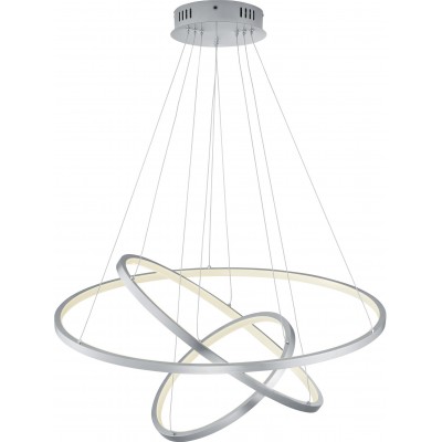 475,95 € Free Shipping | Hanging lamp Trio Aaron 80W Ø 80 cm. Dimmable multicolor RGBW LED. Remote control. WiZ Compatible Living room and bedroom. Modern Style. Metal casting. Matt nickel Color