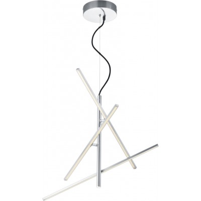 Lámpara de araña Trio Tiriac 7.5W 3000K Luz cálida. 150×60 cm. LED integrado Salón y dormitorio. Estilo moderno. Metal. Color níquel mate