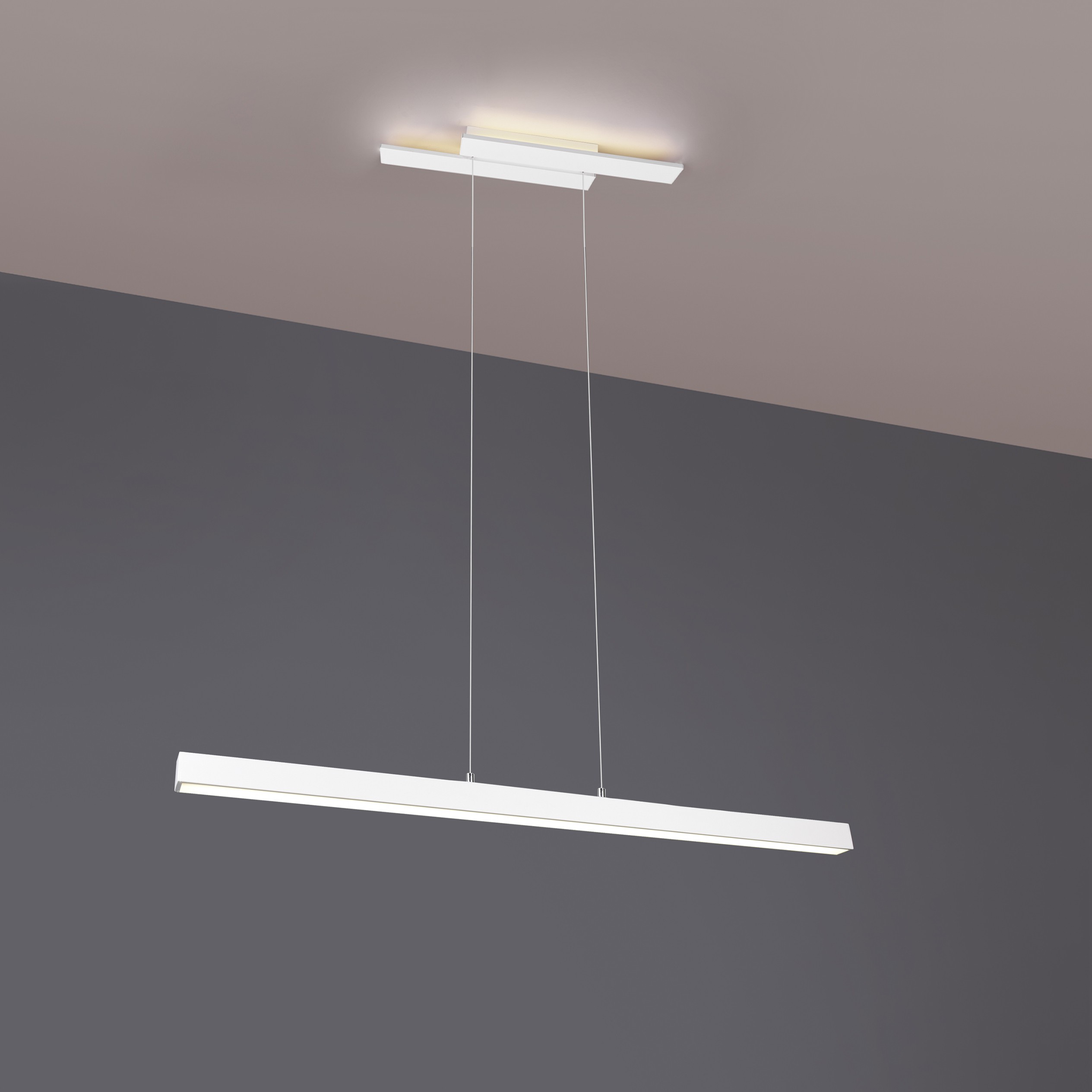 93,95 € Kostenloser Versand | Hängelampe Trio Belfast 44W 4000K Neutrales Licht. 150×116 cm. Integrierte LED Metall. Weiß Farbe