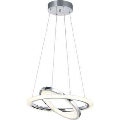 Hanging lamp Trio Saturn 36W 3000K Warm light. Ø 50 cm. Integrated LED Living room and bedroom. Modern Style. Metal casting. Plated chrome Color