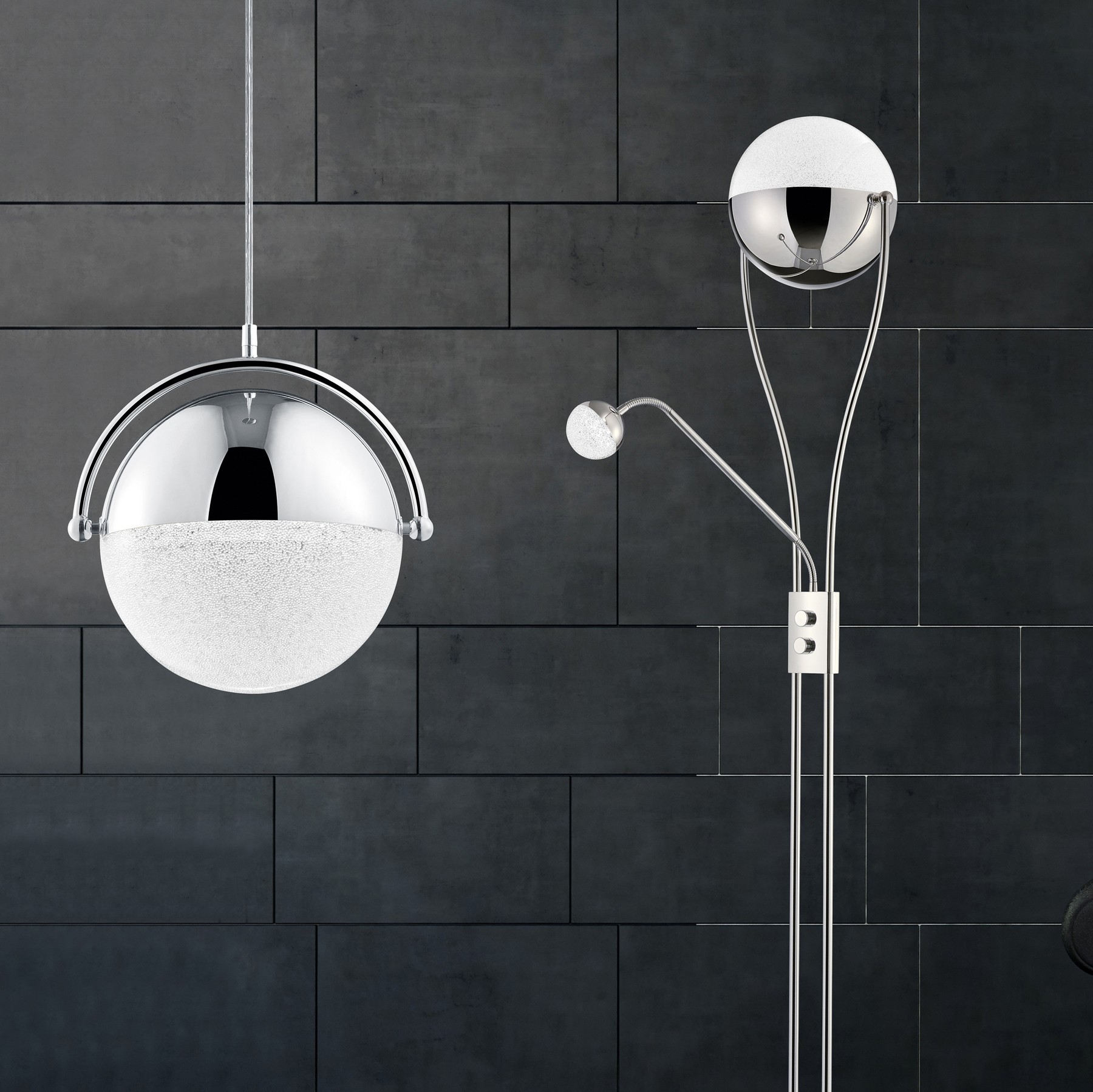63,95 € Kostenloser Versand | Hängelampe Trio Chris 22W 3000K Warmes Licht. 150×30 cm. Integrierte LED Metall. Überzogenes chrom Farbe