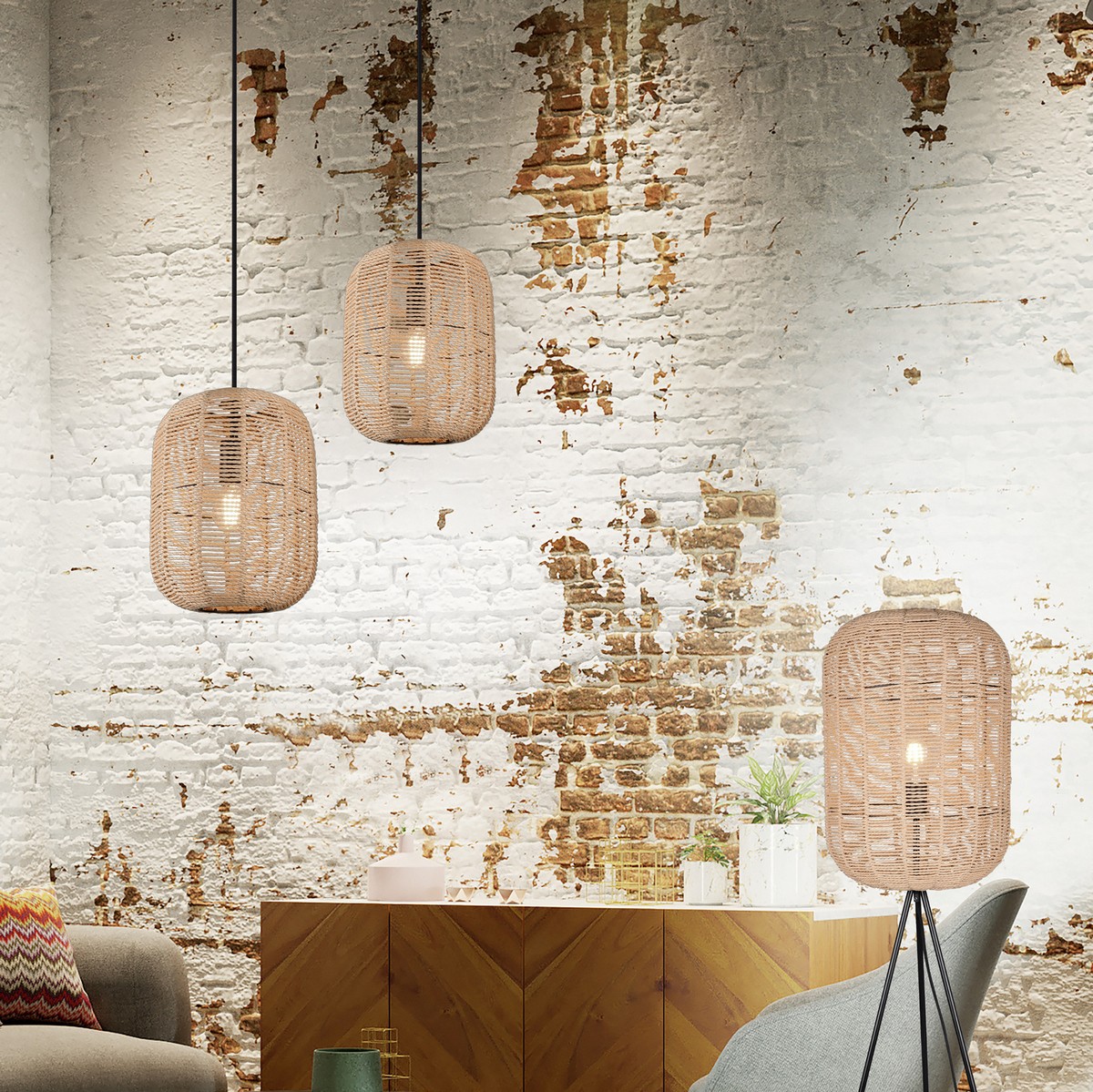 174,95 € Free Shipping | Floor lamp Trio Runa Ø 35 cm. Metal casting. Black Color