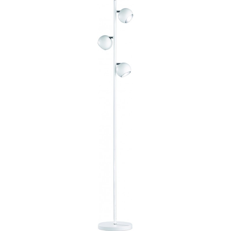 52,95 € Envío gratis | Lámpara de pie Trio Dakota 155×24 cm. Salón y dormitorio. Estilo moderno. Metal. Color blanco