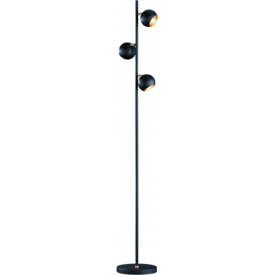 93,95 € Free Shipping | Floor lamp Trio Dakota 155×24 cm. Living room and bedroom. Modern Style. Metal casting. Black Color