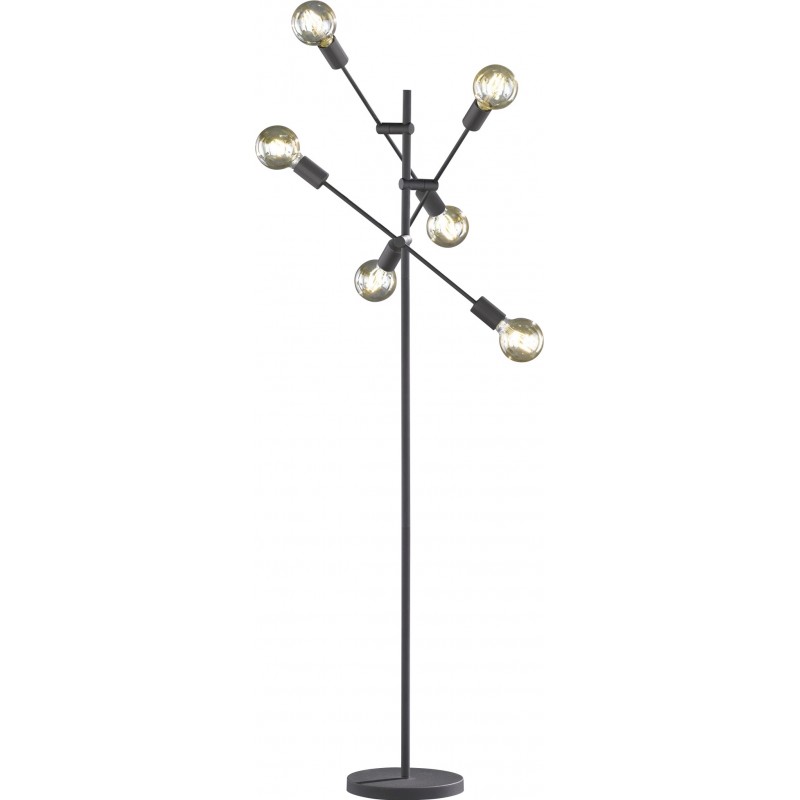 143,95 € Free Shipping | Floor lamp Trio Cross Ø 54 cm. Directional light Living room and bedroom. Modern Style. Metal casting. Black Color