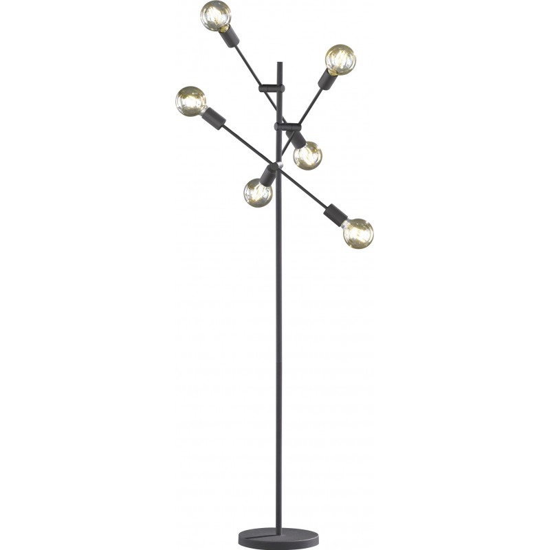 145,95 € Spedizione Gratuita | Lampada da pavimento Trio Cross Ø 54 cm. Luce direzionale Metallo. Colore nero