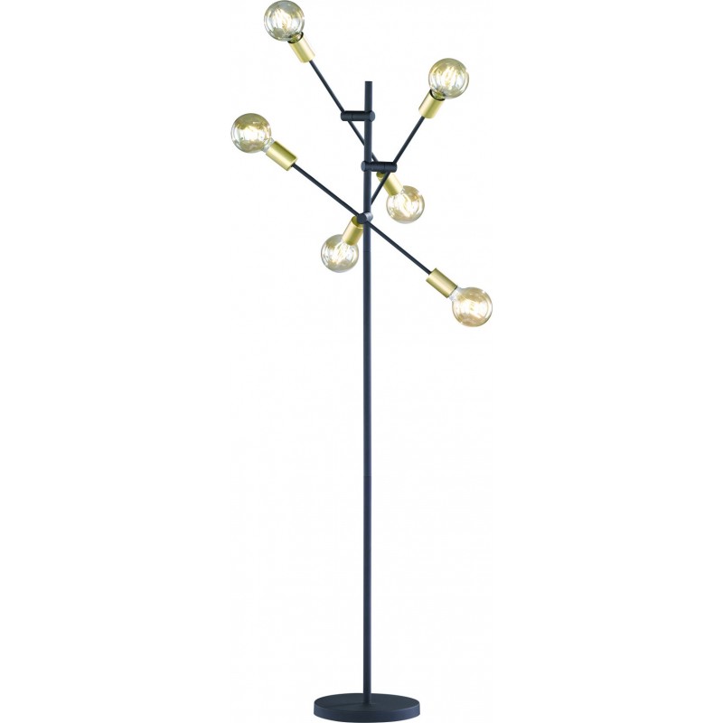 171,95 € Kostenloser Versand | Stehlampe Trio Cross Ø 54 cm. Gerichtetes Licht Wohnzimmer und schlafzimmer. Modern Stil. Metall. Schwarz Farbe