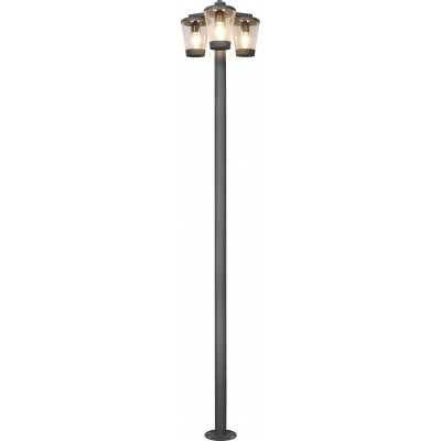 Iluminação pública Trio Cavado Ø 44 cm. Luminária de poste vertical Terraço e jardim. Estilo moderno. Alumínio fundido. Cor antracite