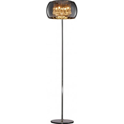 Floor lamp Trio Vapore Ø 40 cm. Living room and bedroom. Modern Style. Metal casting. Plated chrome Color