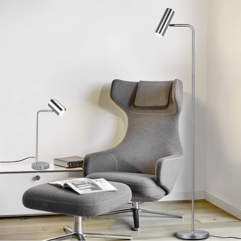 82,95 € Free Shipping | Floor lamp Trio Marley 151×23 cm. Living room and bedroom. Modern Style. Metal casting. Matt nickel Color