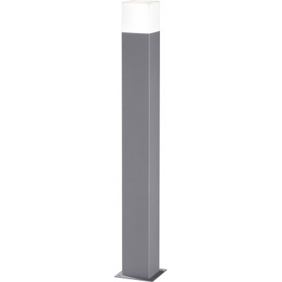 Baliza luminosa Trio Hudson 4W 3000K Luz cálida. 80×9 cm. Luminaria vertical de poste. LED reemplazable Terraza y jardín. Estilo moderno. Aluminio fundido. Color gris