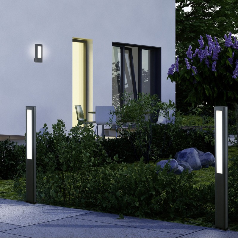 125,95 € Free Shipping | Luminous beacon Trio Rhine 5.5W 3000K Warm light. 100×16 cm. Vertical pole luminaire. Integrated LED Terrace and garden. Modern Style. Cast aluminum. Anthracite Color