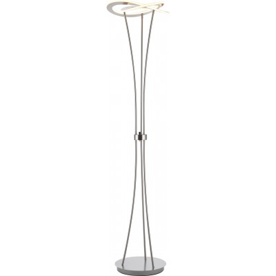 Lámpara de pie Trio Oakland 25W 3000K Luz cálida. Ø 47 cm. LED regulable Metal. Color níquel mate