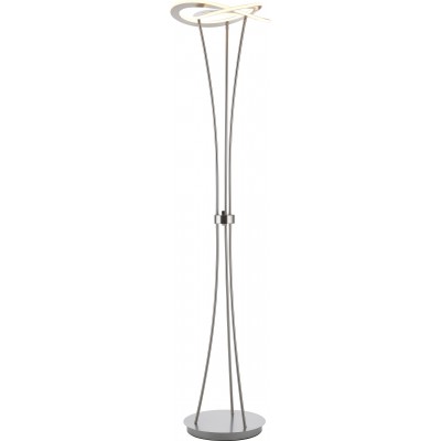 Lámpara de pie Trio Oakland 25W 3000K Luz cálida. Ø 47 cm. LED regulable Salón y dormitorio. Estilo moderno. Metal. Color níquel mate