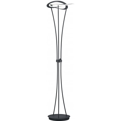 219,95 € Kostenloser Versand | Stehlampe Trio Oakland 25W 3000K Warmes Licht. Ø 47 cm. Dimmbare LED Metall. Anthrazit Farbe