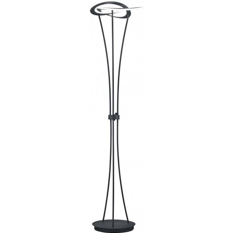 219,95 € Free Shipping | Floor lamp Trio Oakland 25W 3000K Warm light. Ø 47 cm. Dimmable LED Living room and bedroom. Modern Style. Metal casting. Anthracite Color
