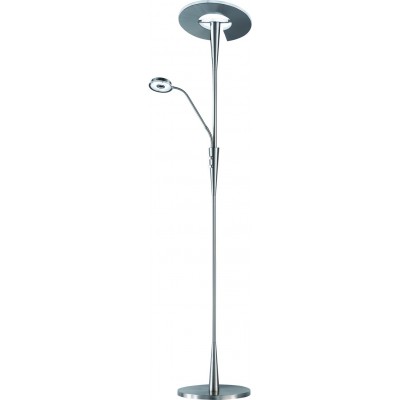 326,95 € Free Shipping | Floor lamp Trio Quebec 34W 180×35 cm. Dimmable multicolor RGBW LED Living room and bedroom. Modern Style. Metal casting. Matt nickel Color