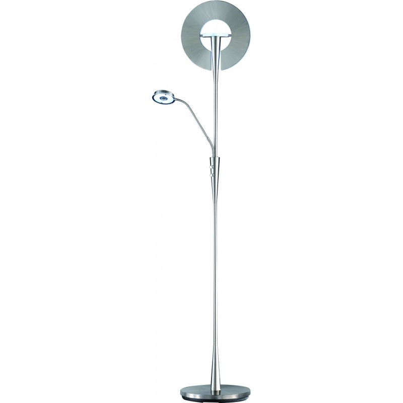 306,95 € Free Shipping | Floor lamp Trio Quebec 34W 180×35 cm. Dimmable multicolor RGBW LED Living room and bedroom. Modern Style. Metal casting. Matt nickel Color