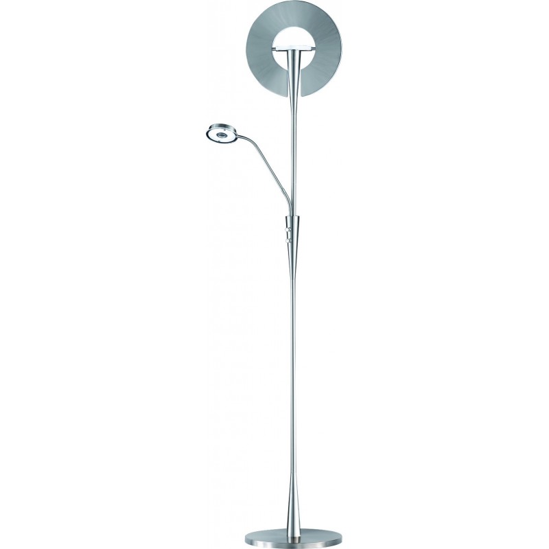 306,95 € Free Shipping | Floor lamp Trio Quebec 34W 180×35 cm. Dimmable multicolor RGBW LED Living room and bedroom. Modern Style. Metal casting. Matt nickel Color