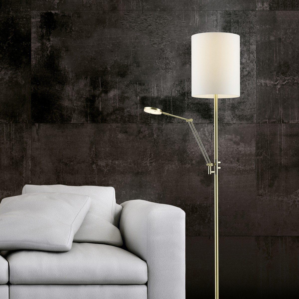 265,95 € Envoi gratuit | Lampadaire Trio Varese 37W 182×31 cm. LED blanche à température de couleur réglable. Lumière directionnelle Métal. Couleur cuivre