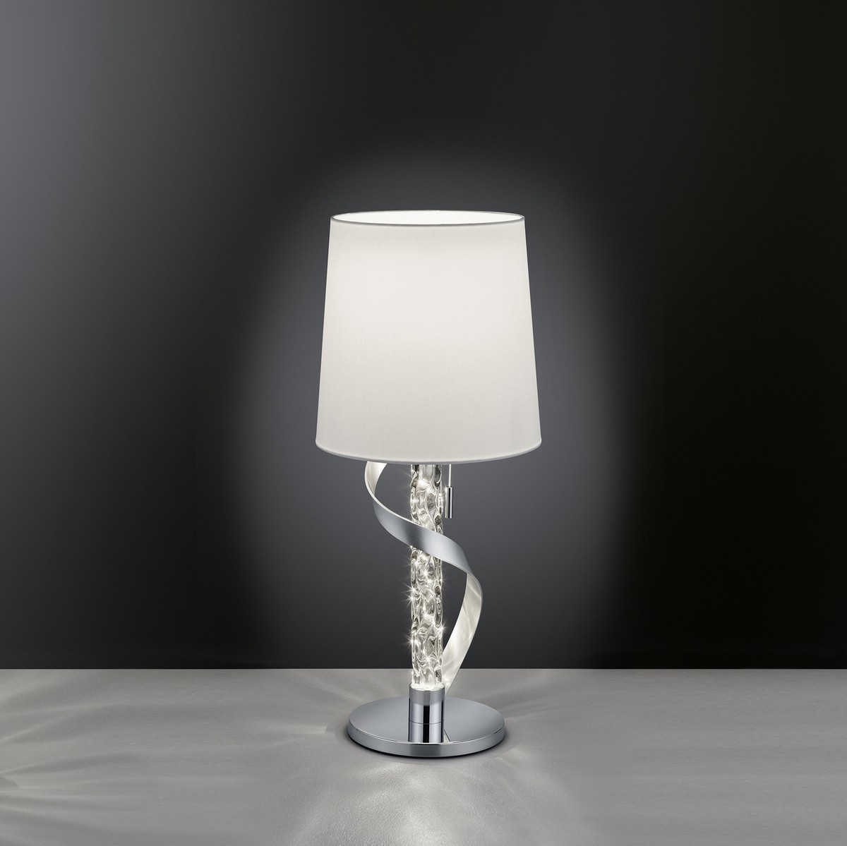 302,95 € Free Shipping | Floor lamp Trio Cannes II Ø 38 cm. Metal casting. Plated chrome Color