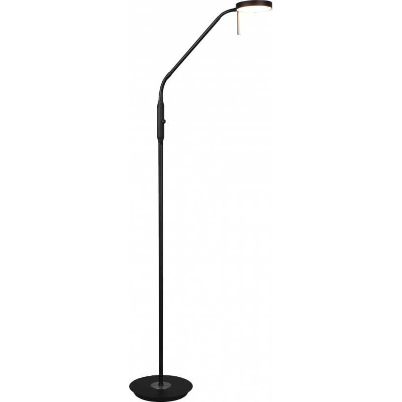 133,95 € Free Shipping | Floor lamp Trio Monza 12W 145×50 cm. White LED with adjustable color temperature. Flexible Living room and bedroom. Modern Style. Metal casting. Black Color