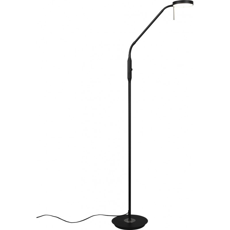 133,95 € Free Shipping | Floor lamp Trio Monza 12W 145×50 cm. White LED with adjustable color temperature. Flexible Living room and bedroom. Modern Style. Metal casting. Black Color