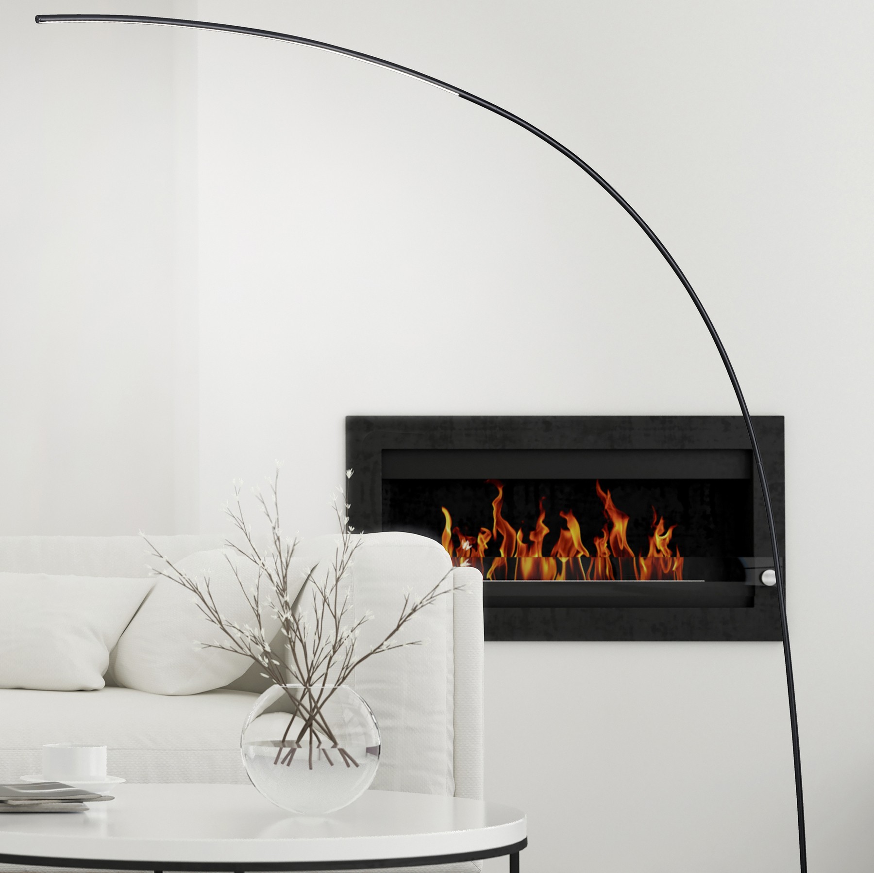 193,95 € Envio grátis | Luminária de piso Trio Shanghai 18W 3000K Luz quente. 210×62 cm. LED reguláveis Metais. Cor preto