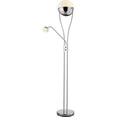 173,95 € Free Shipping | Floor lamp Trio Chris 22W 3000K Warm light. 180×30 cm. Flexible. Integrated LED Living room and bedroom. Modern Style. Metal casting. Plated chrome Color