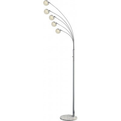 Floor lamp Trio Chris 3.8W 3000K Warm light. 201×70 cm. Integrated LED Living room and bedroom. Modern Style. Metal casting. Plated chrome Color