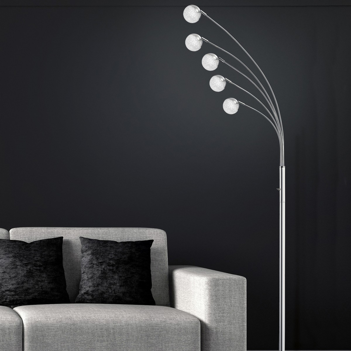 104,95 € Envoi gratuit | Lampadaire Trio Chris 3.8W 3000K Lumière chaude. 201×70 cm. LED intégrée Métal. Couleur chromé