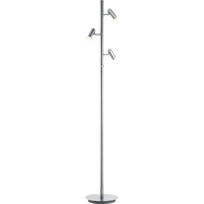 92,95 € Spedizione Gratuita | Lampada da pavimento Trio Zidane 4.5W 3000K Luce calda. Ø 24 cm. LED dimmerabili Soggiorno e camera da letto. Stile moderno. Metallo. Colore nichel opaco