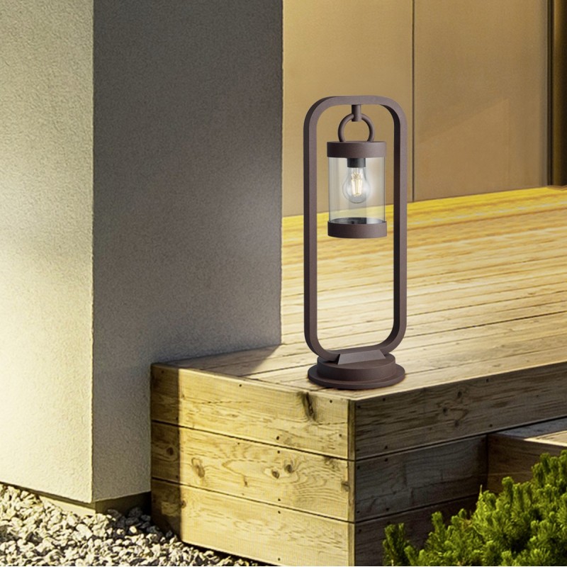 116,95 € Free Shipping | Luminous beacon Trio Sambesi 60×23 cm. Vertical pole luminaire. Darkness sensing Terrace and garden. Modern Style. Cast aluminum. Oxide Color