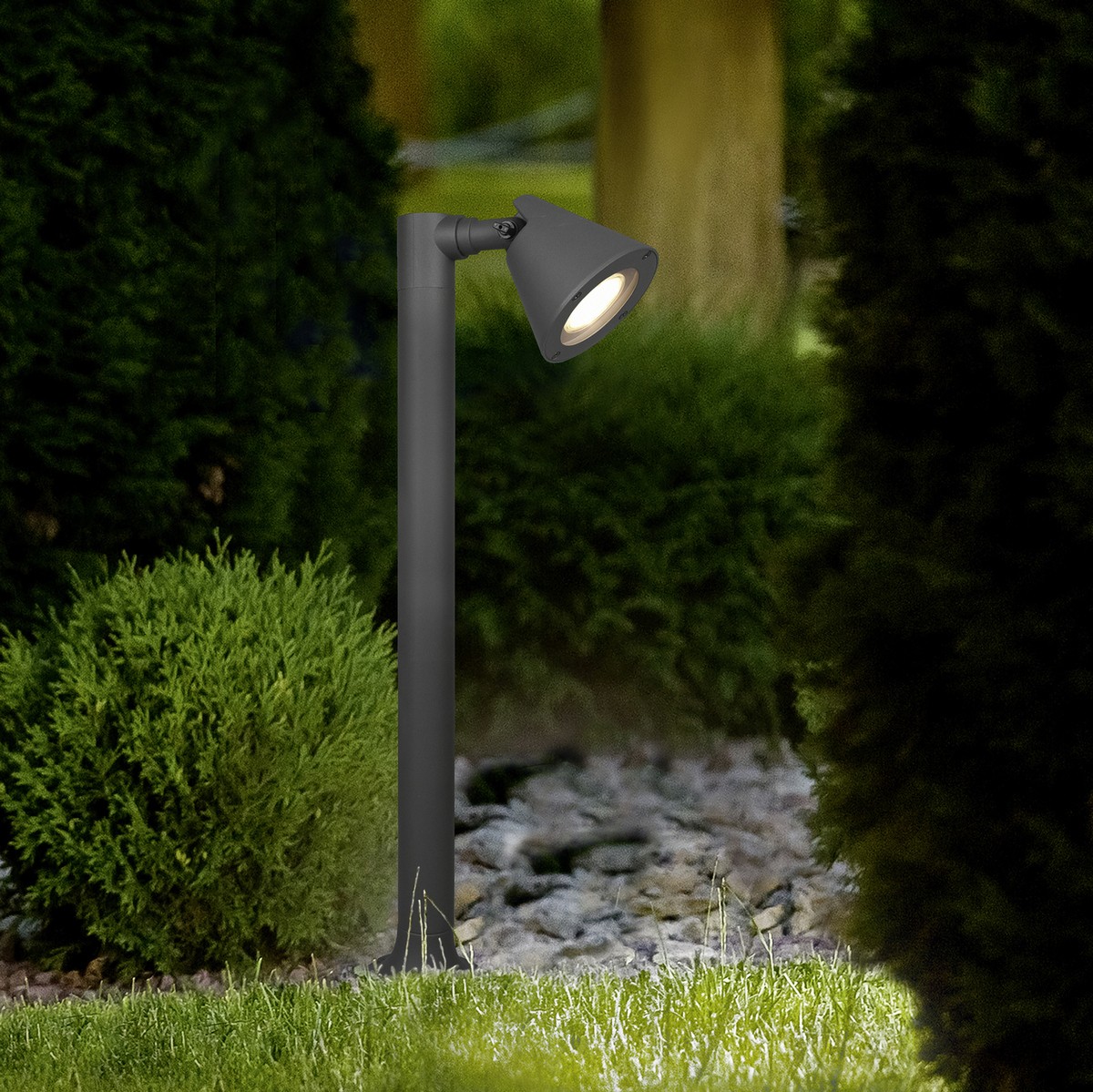 47,95 € Envío gratis | Baliza luminosa Trio Kaveri 61×10 cm. Luminaria vertical de poste Aluminio fundido. Color antracita