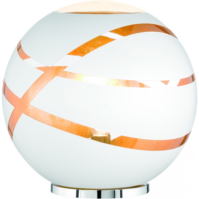 119,95 € Kostenloser Versand | Tischlampe Trio Faro Ø 30 cm. Wohnzimmer und schlafzimmer. Modern Stil. Glas. Weiß Farbe