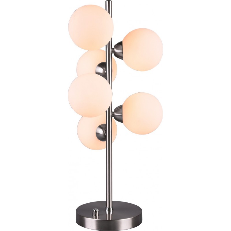 69,95 € Free Shipping | Table lamp Trio Alicia Ø 23 cm. Living room and bedroom. Modern Style. Metal casting. Matt nickel Color