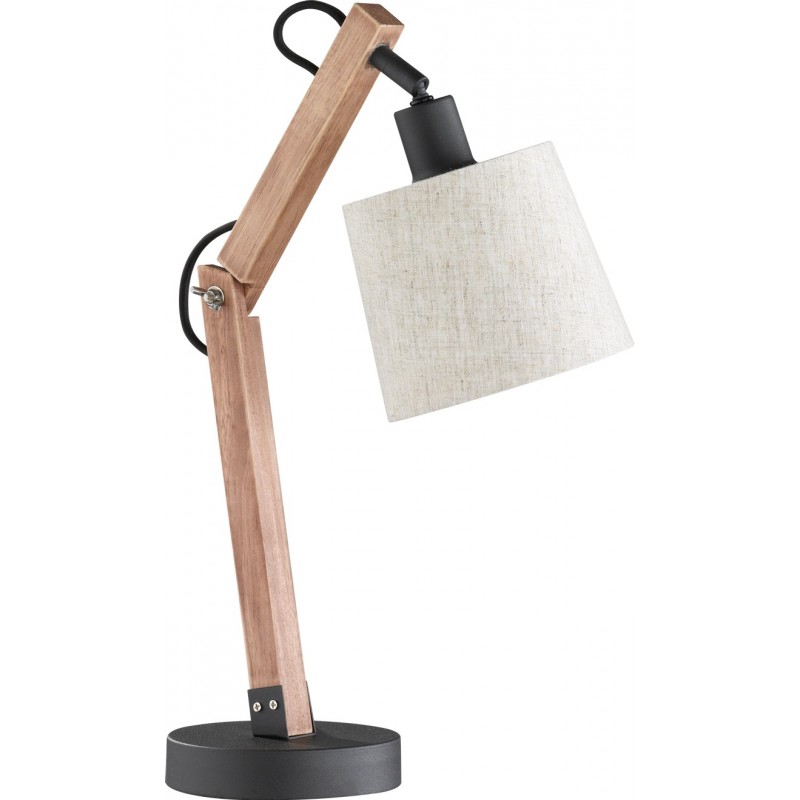 29,95 € Free Shipping | Desk lamp Trio Janko 44×14 cm. Living room and bedroom. Vintage Style. Wood. Brown Color