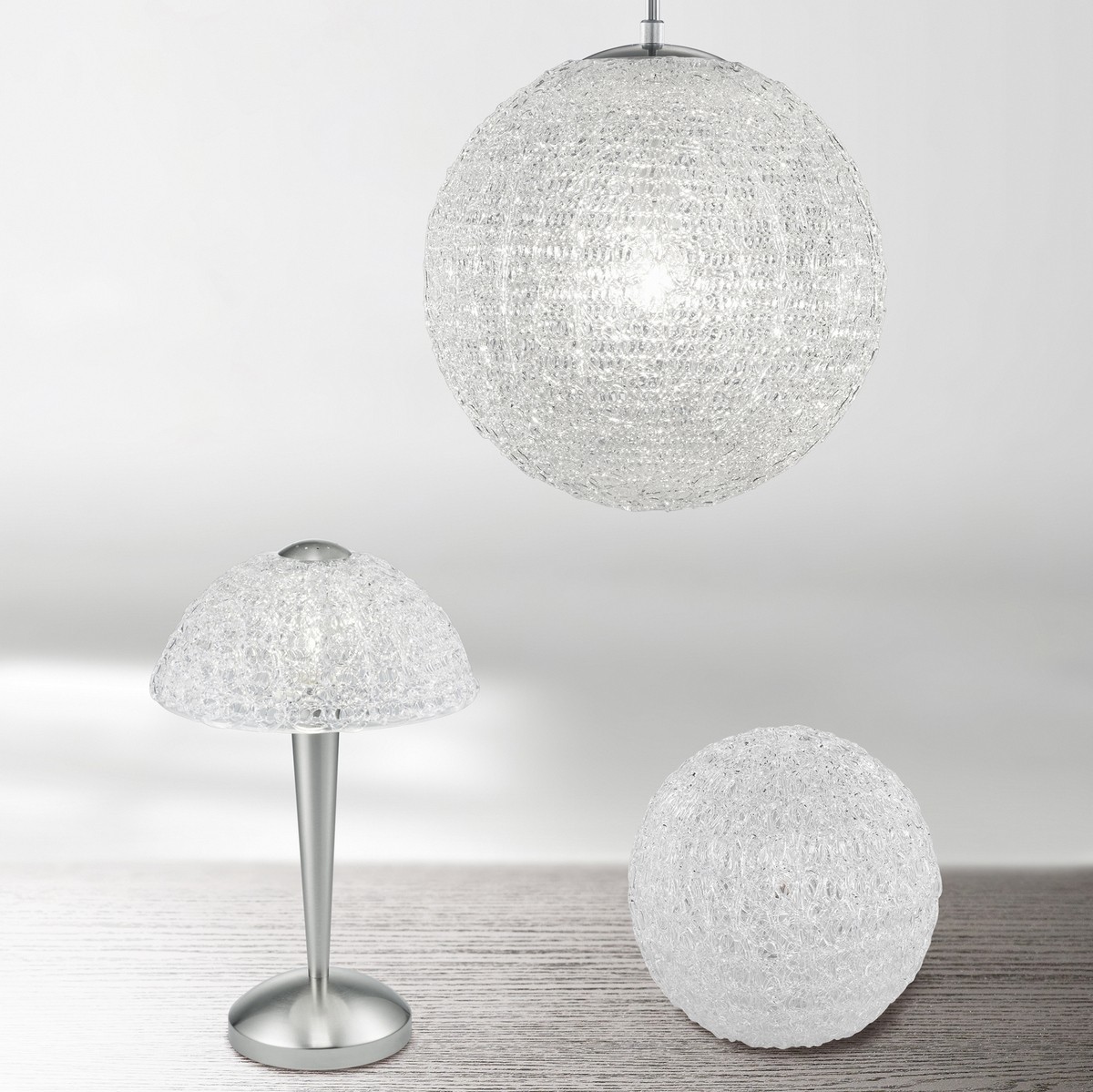 19,95 € Envio grátis | Lâmpada de mesa Trio Sweety Ø 25 cm. Metais. Cor níquel mate