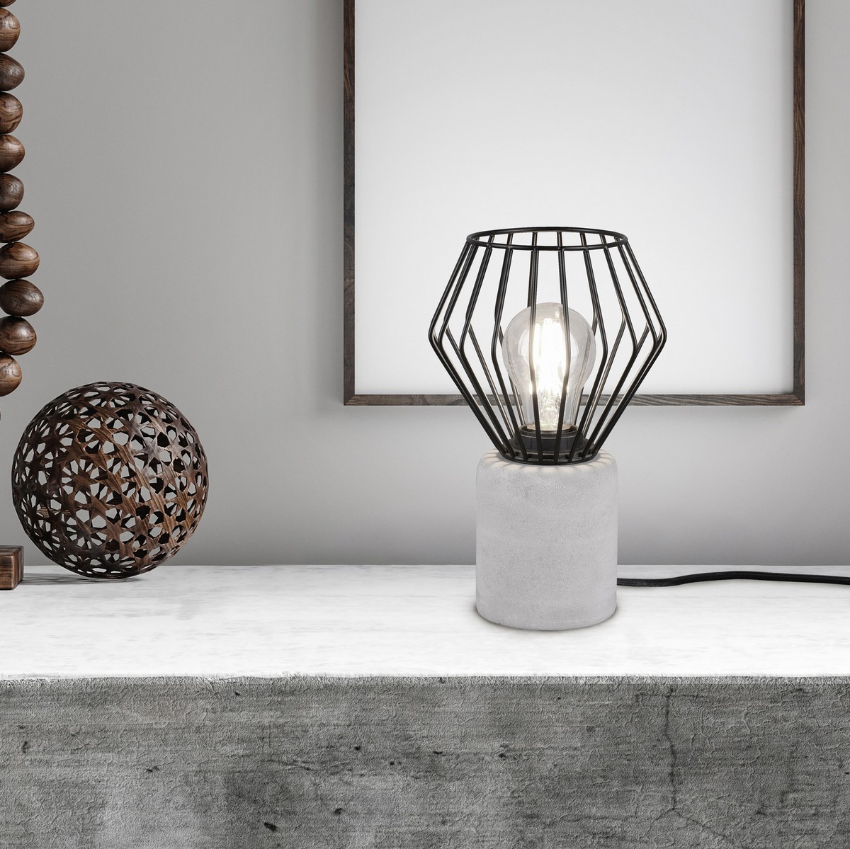 17,95 € Envío gratis | Lámpara de sobremesa Trio Jamiro Ø 15 cm. Metal. Color negro