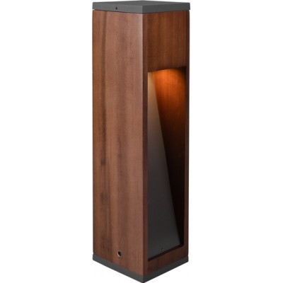 Luminous beacon Trio Canning 40×10 cm. Vertical pole luminaire Terrace and garden. Modern Style. Wood. Brown Color